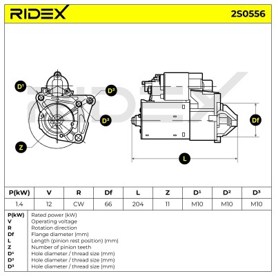 Anlasser RIDEX 2S0556 2S0556 - foto 6