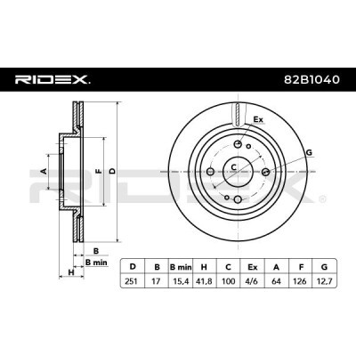 Bremsscheibe RIDEX 82B1040 82B1040 - foto 3
