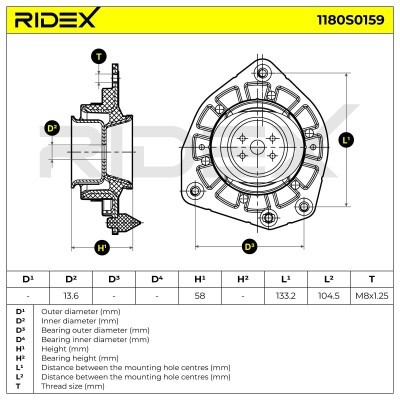 Stoßdämpferkissen Vorderachse RIDEX 1180S0159 1180S0159 - foto 4
