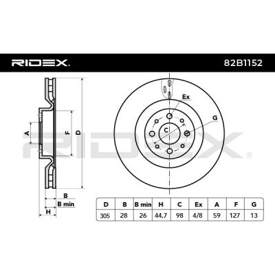 Bremsscheibe RIDEX 82B1152 82B1152 - foto 3
