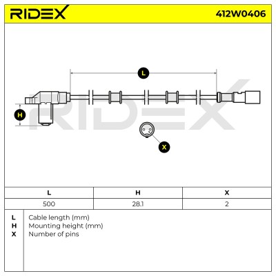 ABS Sensor RIDEX 412W0406 412W0406 - foto 6