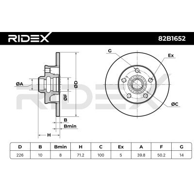 Bremsscheibe RIDEX 82B1652 82B1652 - foto 6