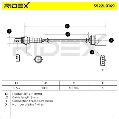 Lambdasonde RIDEX 3922L0149 3922L0149 - foto 6