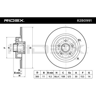 Bremsscheibe RIDEX 82B0991 82B0991 - foto 6