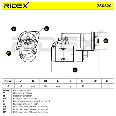 Anlasser RIDEX 2S0520 2S0520 - foto 6