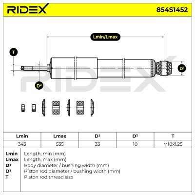 Stoßdämpfer RIDEX 854S1452 854S1452 - foto 8