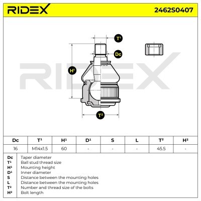 Traggelenk RIDEX 2462S0407 2462S0407 - foto 5
