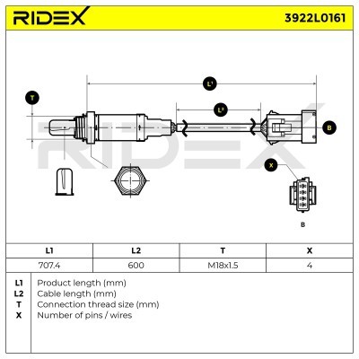 Lambdasonde RIDEX 3922L0161 3922L0161 - foto 7