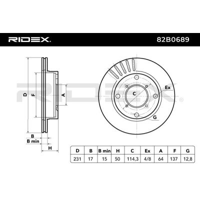 Bremsscheibe RIDEX 82B0689 82B0689 - foto 4