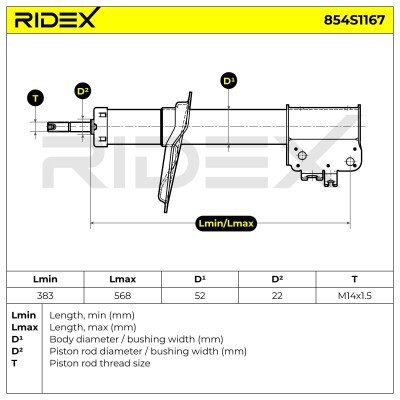 Stoßdämpfer RIDEX 854S1167 854S1167 - foto 6