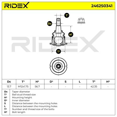 Traggelenk RIDEX 2462S0341 2462S0341 - foto 5