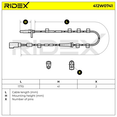 ABS Sensor RIDEX 412W0741 412W0741 - foto 9