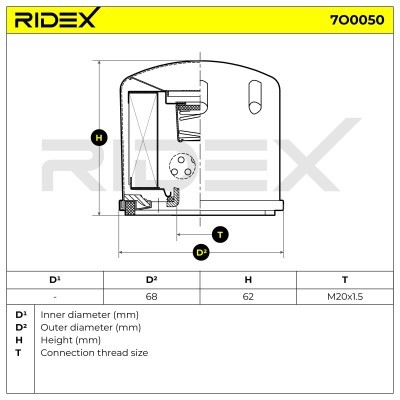 Ölfilter RIDEX 7O0050 7O0050 - foto 5