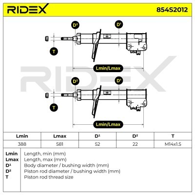 Stoßdämpfer RIDEX 854S2012 854S2012 - foto 5
