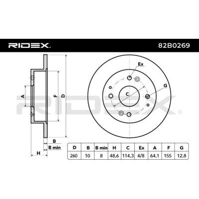 Bremsscheibe RIDEX 82B0269 82B0269 - foto 3