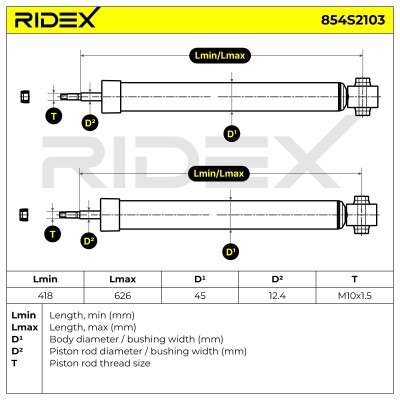 Stoßdämpfer RIDEX 854S2103 854S2103 - foto 5
