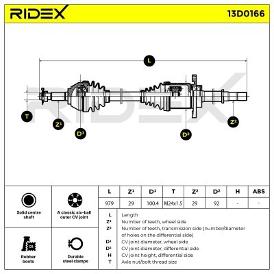 Antriebswelle RIDEX 13D0166 13D0166 - foto 3