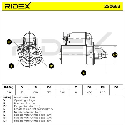 Anlasser RIDEX 2S0683 2S0683 - foto 6