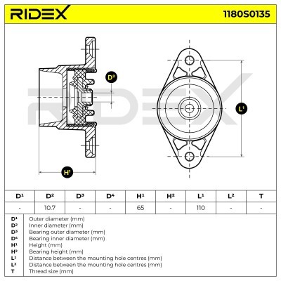 Stoßdämpferkissen Vorderachse RIDEX 1180S0135 1180S0135 - foto 5