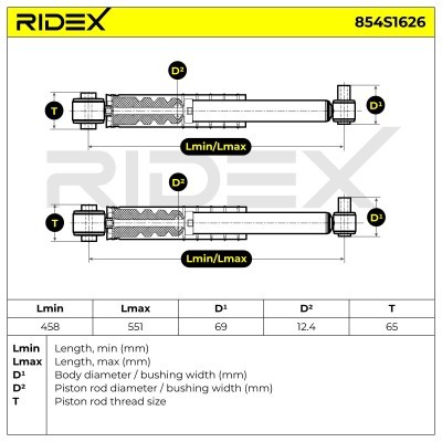Stoßdämpfer RIDEX 854S1626 854S1626 - foto 6