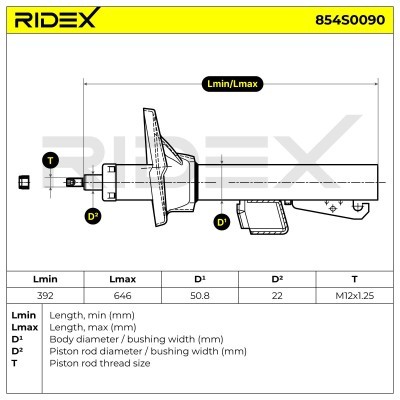 Stoßdämpfer RIDEX 854S0090 854S0090 - foto 7