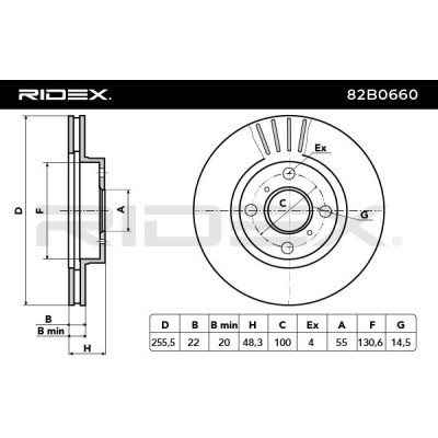 Bremsscheibe RIDEX 82B0660 82B0660 - foto 3