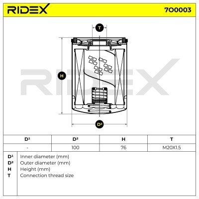 Ölfilter RIDEX 7O0003 7O0003 - foto 5