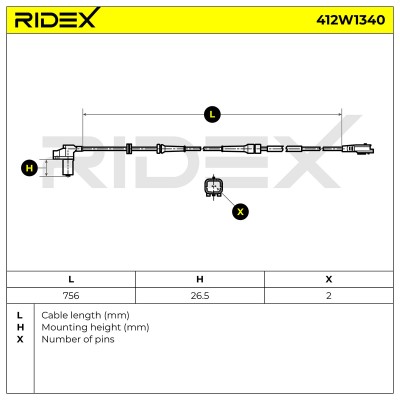 ABS Sensor RIDEX 412W1340 412W1340 - foto 6
