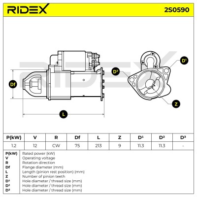 Anlasser RIDEX 2S0590 2S0590 - foto 6