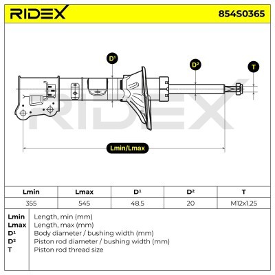 Stoßdämpfer RIDEX 854S0365 854S0365 - foto 8