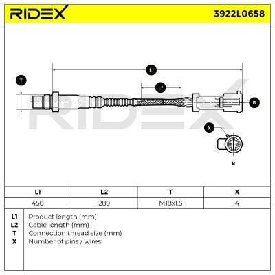 Lambdasonde RIDEX 3922L0658 3922L0658 - foto 6