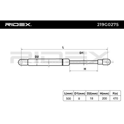 Gasfeder, Koffer-/Laderaum RIDEX 219G0275 219G0275 - foto 6
