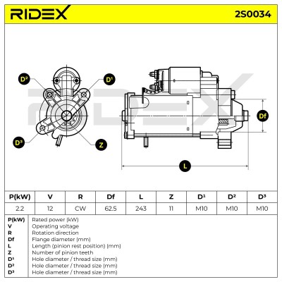 Anlasser RIDEX 2S0034 2S0034 - foto 7