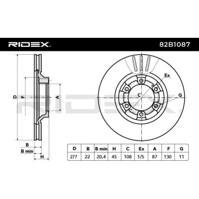 Bremsscheibe RIDEX 82B1087 82B1087 - foto 3