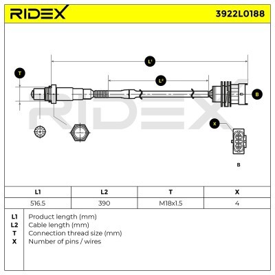 Lambdasonde RIDEX 3922L0188 3922L0188 - foto 6