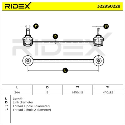 Stabilisator Stange RIDEX 3229S0228 3229S0228 - foto 7