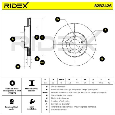 Bremsscheibe RIDEX 82B2426 82B2426 - foto 6