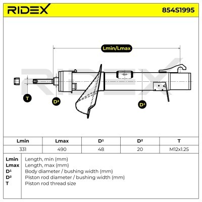 Stoßdämpfer RIDEX 854S1995 854S1995 - foto 8