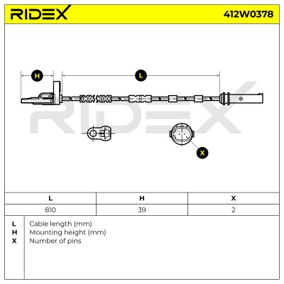 ABS Sensor RIDEX 412W0378 412W0378 - foto 5