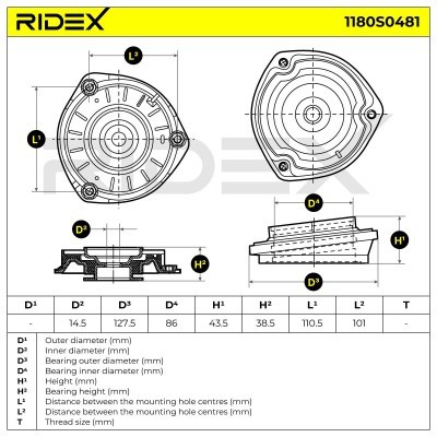 Stoßdämpferkissen Vorderachse RIDEX 1180S0481 1180S0481 - foto 5