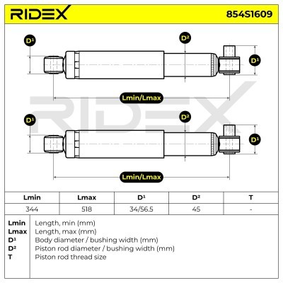 Stoßdämpfer RIDEX 854S1609 854S1609 - foto 6