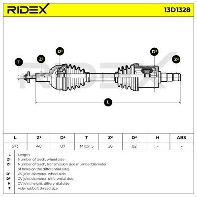 Antriebswelle RIDEX 13D1328 13D1328 - foto 7