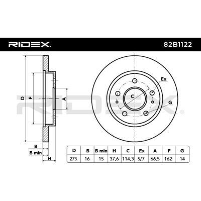 Bremsscheibe RIDEX 82B1122 82B1122 - foto 3