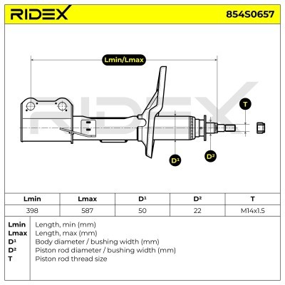 Stoßdämpfer RIDEX 854S0657 854S0657 - foto 8