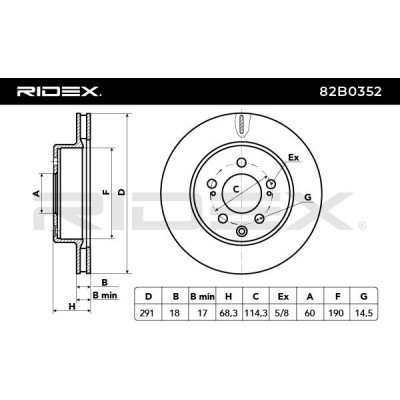 Bremsscheibe RIDEX 82B0352 82B0352 - foto 4