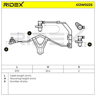 ABS Sensor RIDEX 412W0225 412W0225 - foto 7