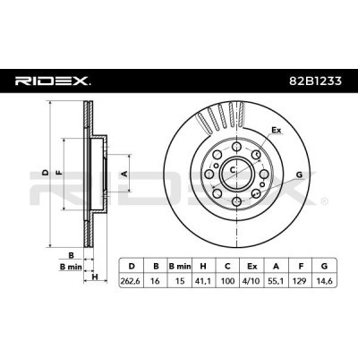 Bremsscheibe RIDEX 82B1233 82B1233 - foto 3