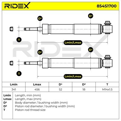 Stoßdämpfer RIDEX 854S1700 854S1700 - foto 4
