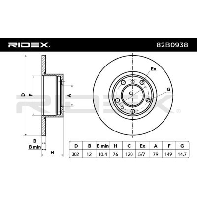 Bremsscheibe RIDEX 82B0938 82B0938 - foto 3