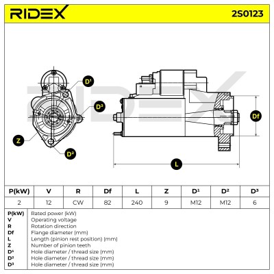Anlasser RIDEX 2S0123 2S0123 - foto 7
